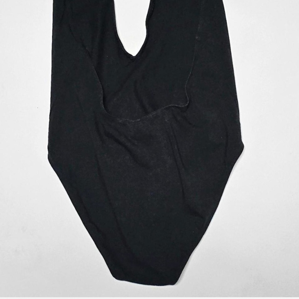Victoria’s Secret Black Plunge Neck Halter Style Bodysuit, Size M - Picture 5 of 6